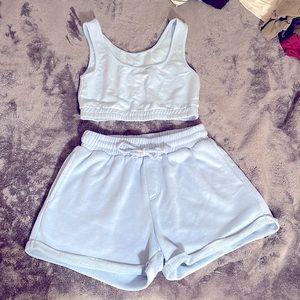 Baby blue crop top set!